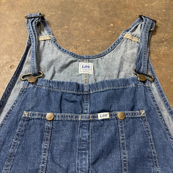 Vintage Lee Denim Overall Jumper Dress Womens Workwear 2X Raw Hem 100% Cotton - Picture 3 of 10